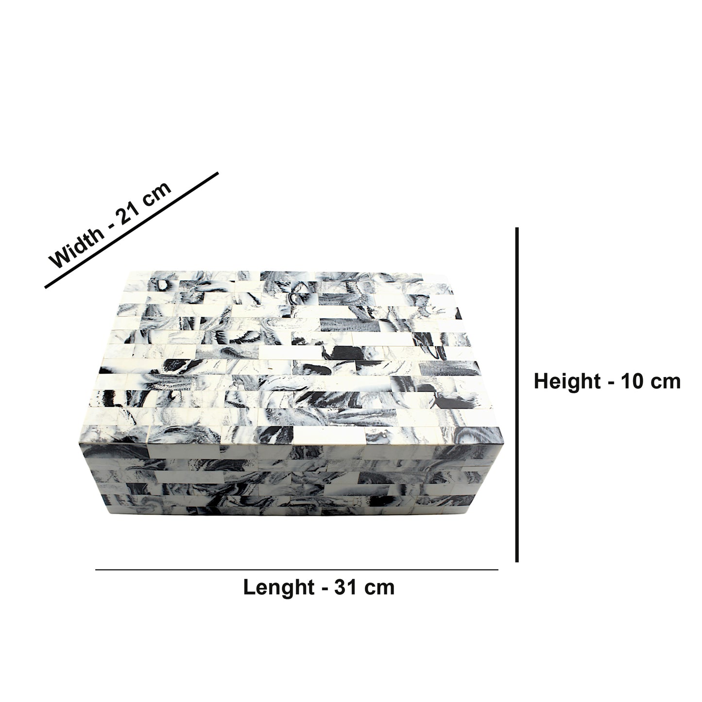 Handmade White Resin Trinket Box – Unique Rough Design for Modern Elegance