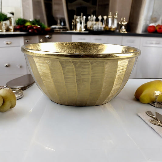 Elegant Handcrafted Round Decor Serving Bowl: Timeless Tableware Accent