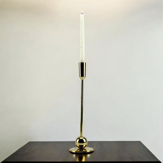 Sleek Gold: Modern Aluminum Large Candle Holder | Chic Home Decor Accent