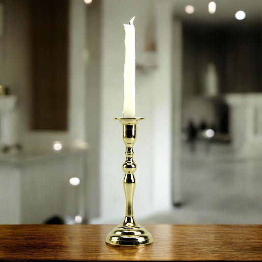 Sophia Golden Aluminum Medium Candle Holder | Elegant Home Accent