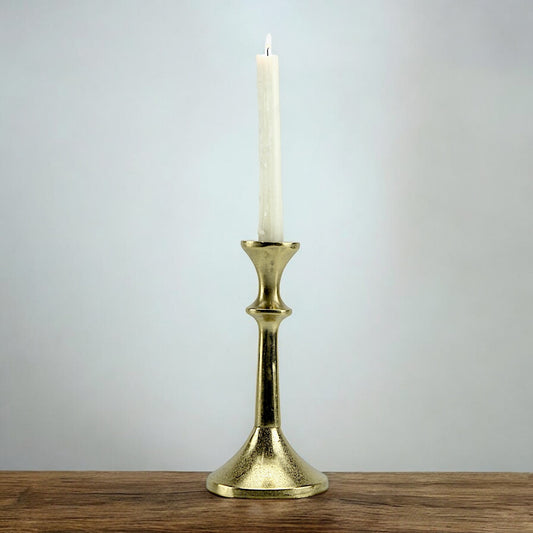 Minimalist Gold: Handcrafted Aluminum Medium Candle Holder | Timeless Elegance