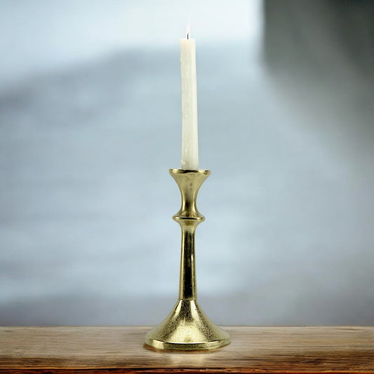 Minimalist Gold: Handcrafted Aluminum Large Candle Holder | Timeless Elegance