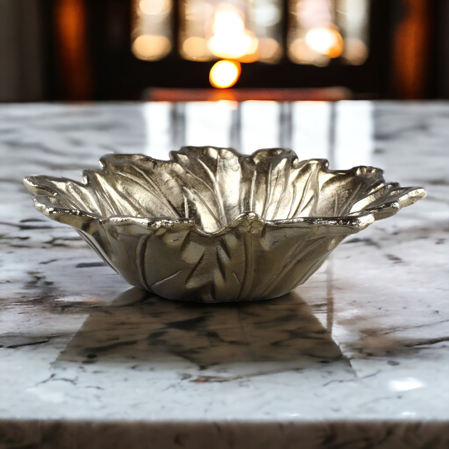 Silver Antique Leaf Bowls