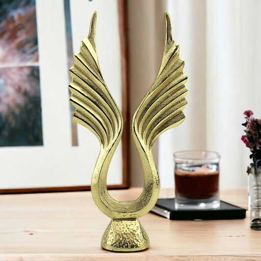 Golden Aluminum Handcrafted Decorative Object: Elegant Accent for Home Décor