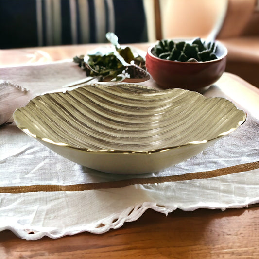 Golden Decor Aluminum Bowl - Add Glamour to Your Home Decor