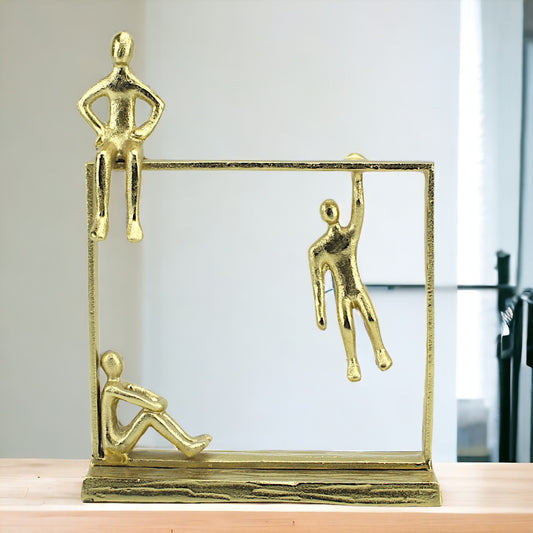 Golden Essence: Handcrafted Unique Creative Human Sculpture for Home Decor