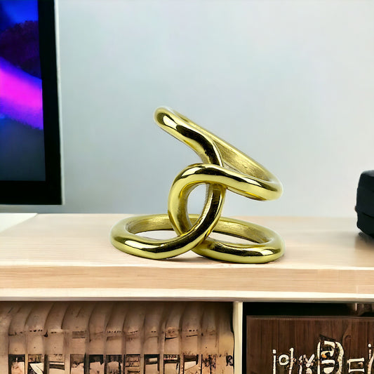 Golden Circles: Handcrafted Aluminum Rings Object Ornament