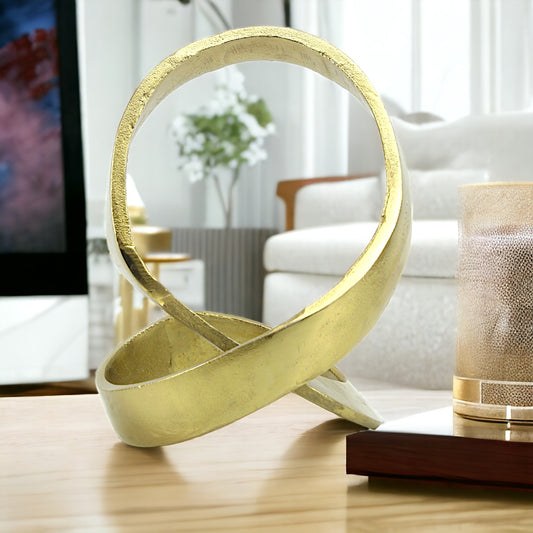 Golden Halo: Handcrafted Aluminum Rings Decorative Sculpture Ornament