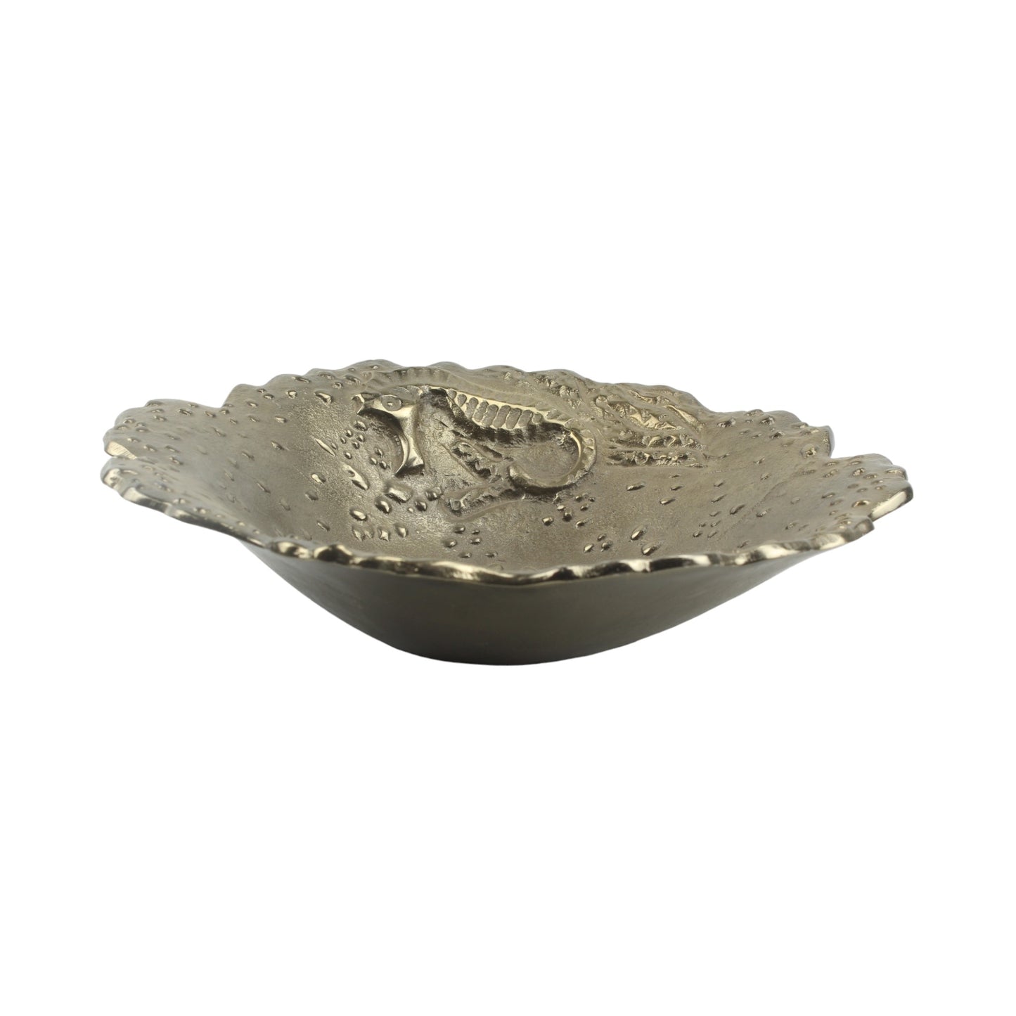Exquisite Handcrafted Antique Gold Seahorse Design Decorative Bowl: Elevate Your Home Decor with Coastal Charm!