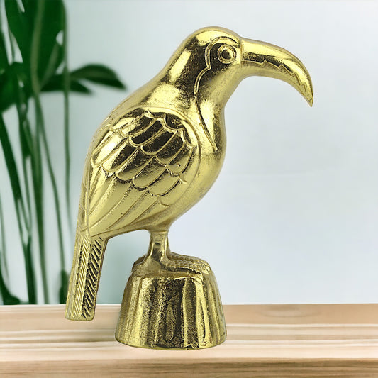 Golden Wings: Handcrafted Aluminium Bird Sculpture