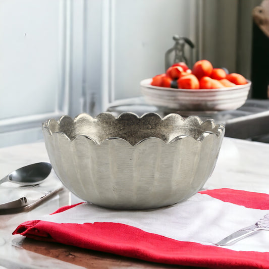 Silver Aluminum Decorative Bowl: Modern Simplicity for Your Home Décor