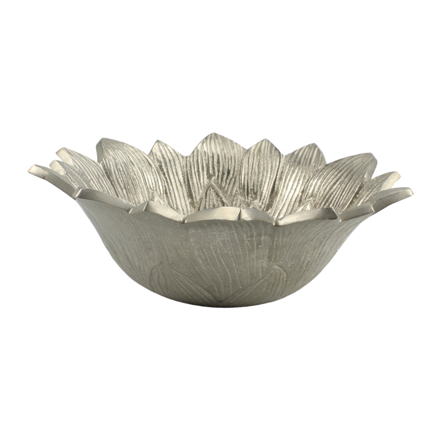 Elegent Silver Lotus Aluminium Decorative Bowl