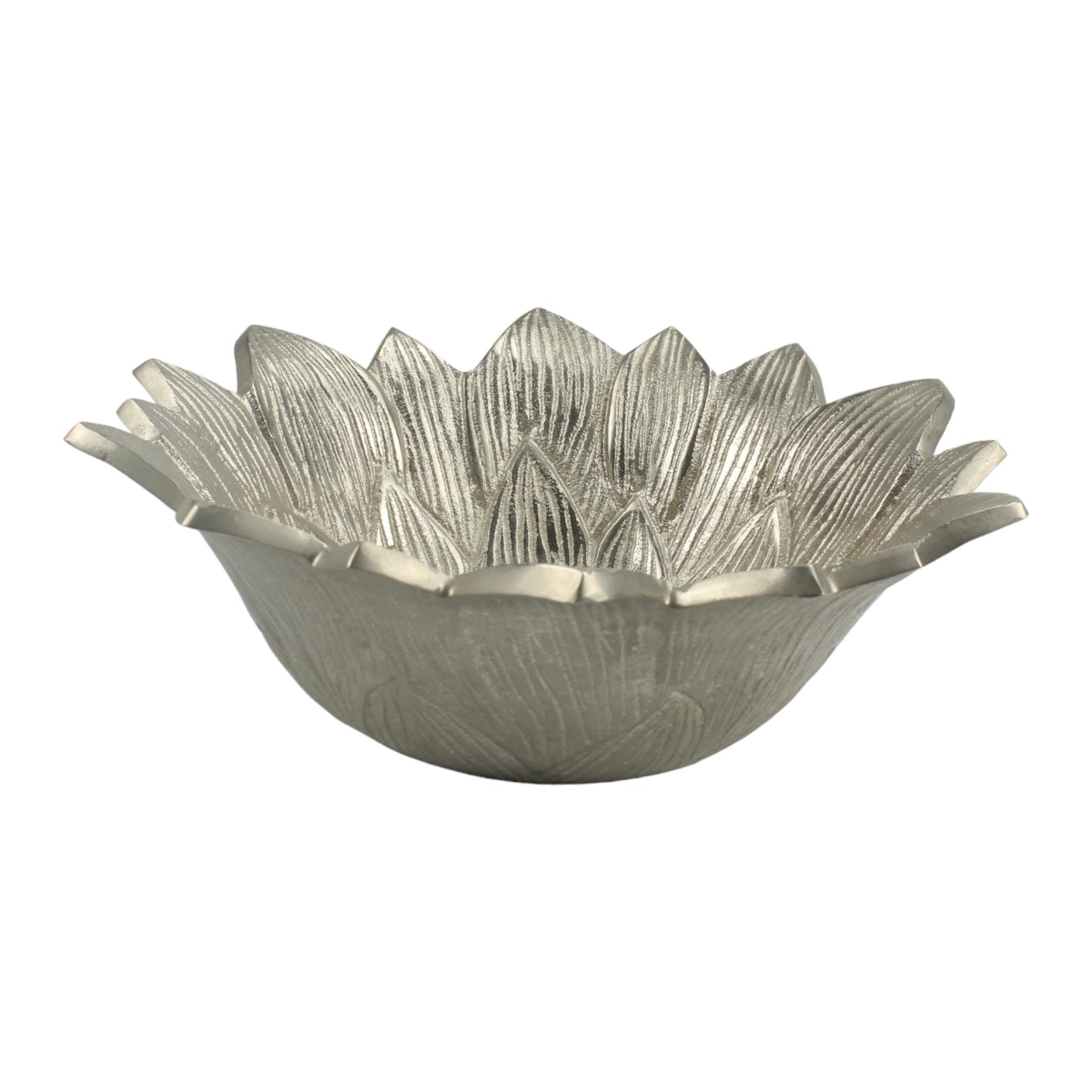 Elegent Silver Lotus Aluminium Decorative Bowl