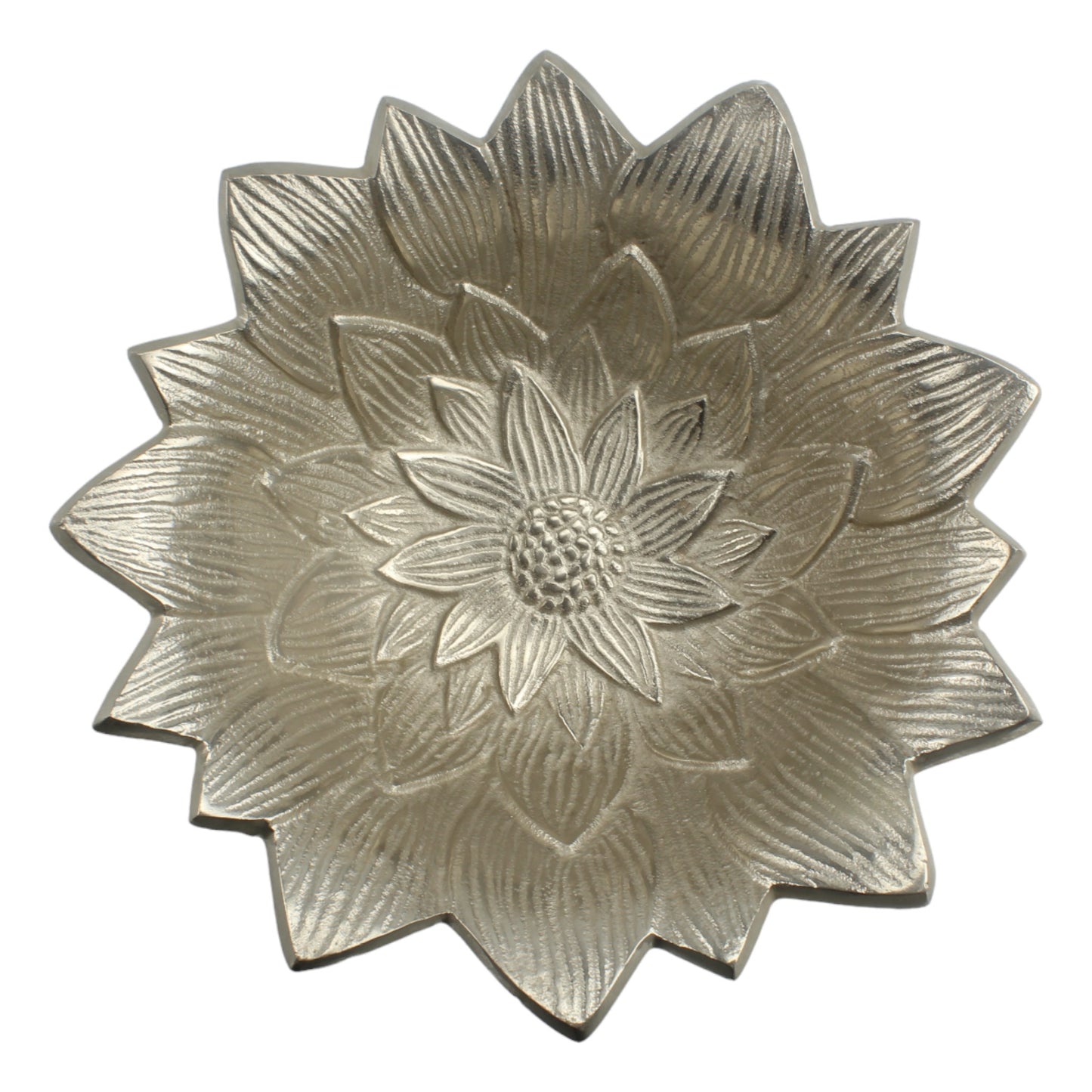 Elegent Silver Lotus Aluminium Decorative Bowl