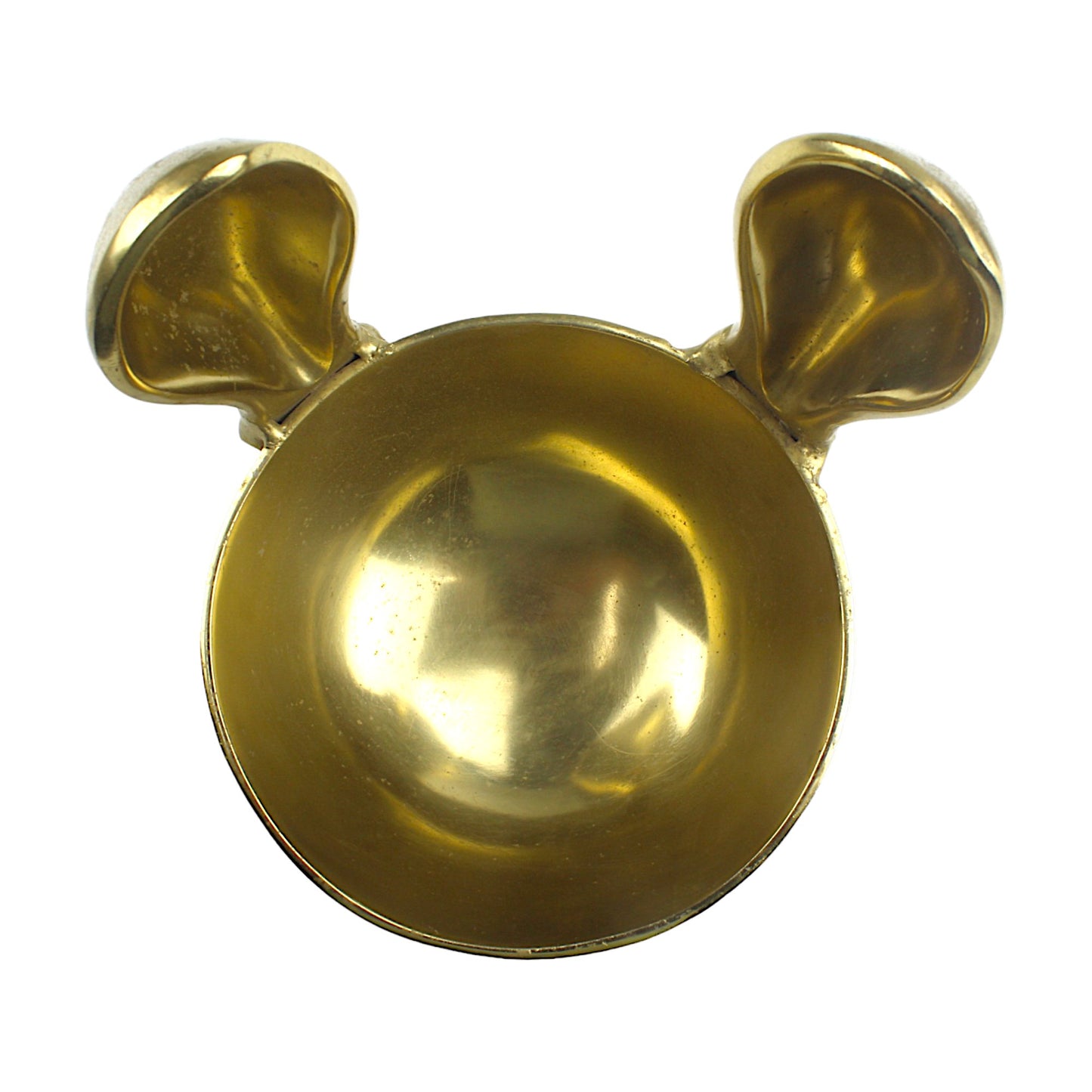 Artisan-Crafted Golden Aluminum Bowl with Delightful Bunny Ears Handle - Add Whimsical Sophistication to Your Space!