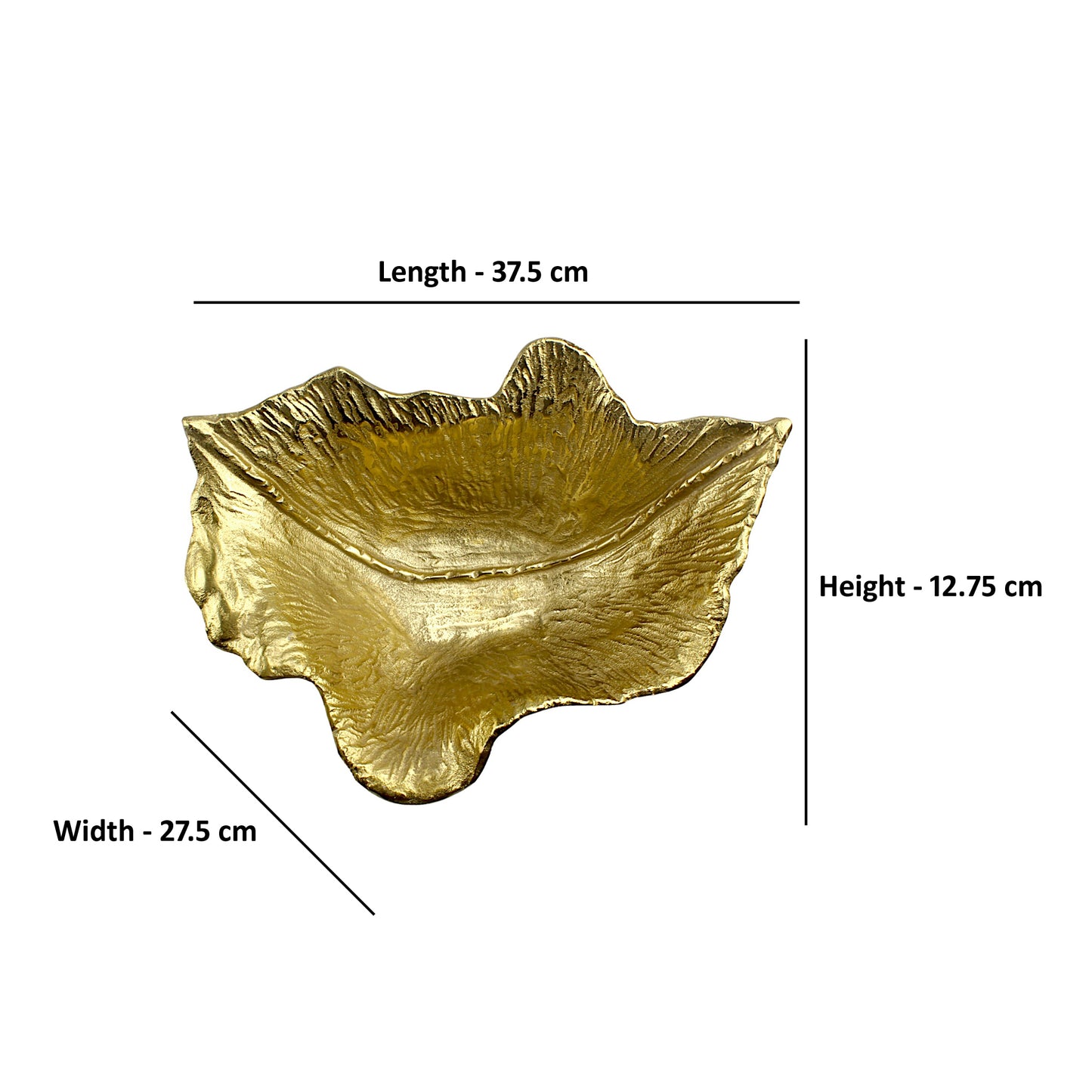 Golden Leaf Aluminium Decorative Bowl