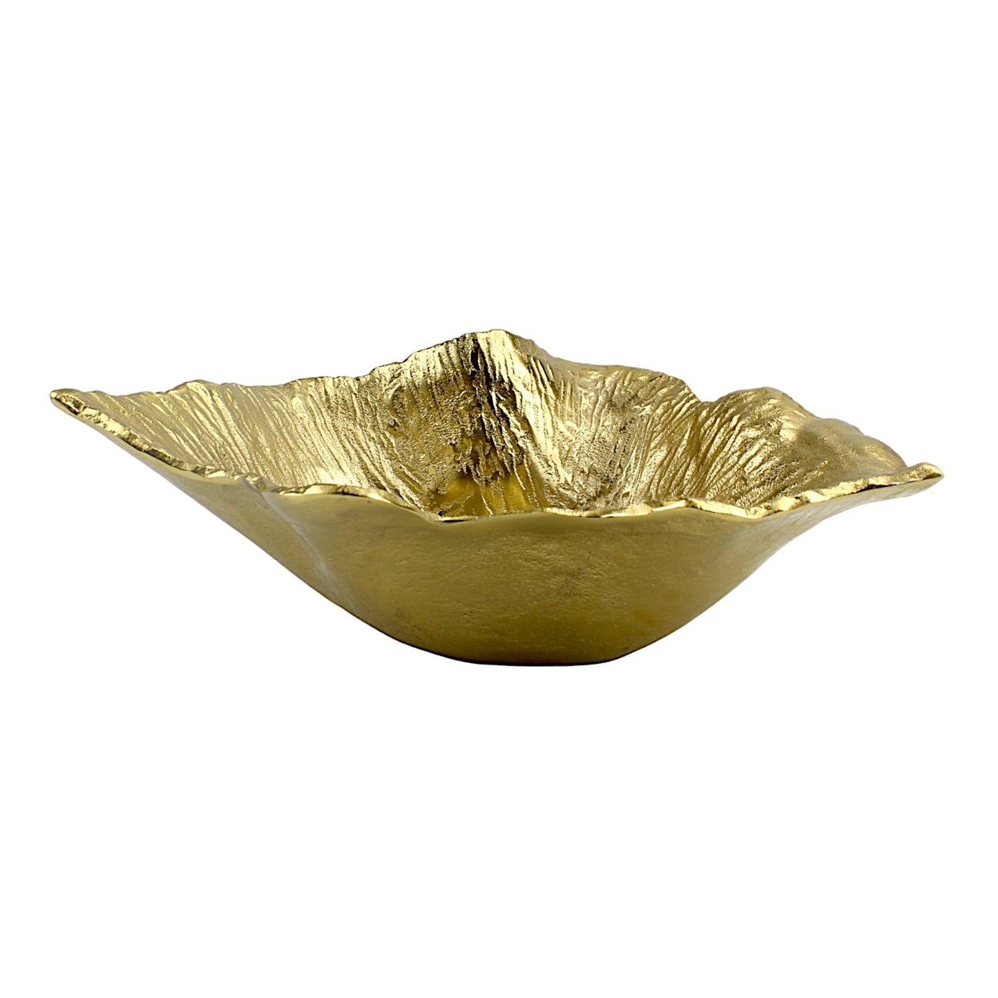 Golden Leaf Aluminium Decorative Bowl