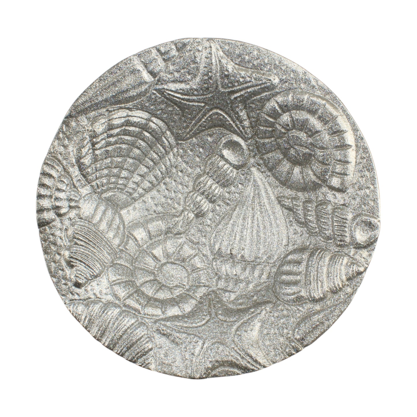 Silver Glittered Sea Creatures Design Aluminium Decorative Bowl