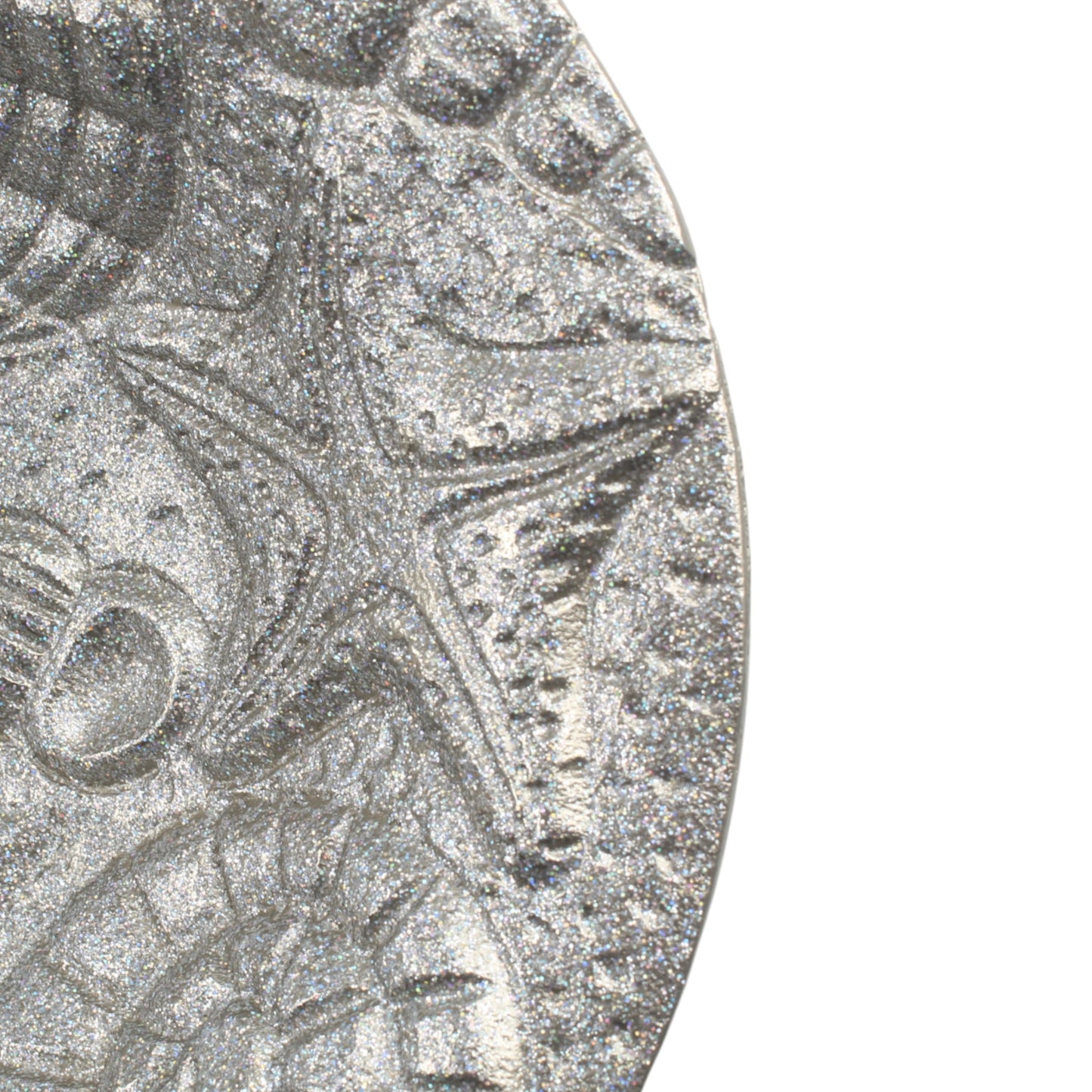 Silver Glittered Sea Creatures Design Aluminium Decorative Bowl