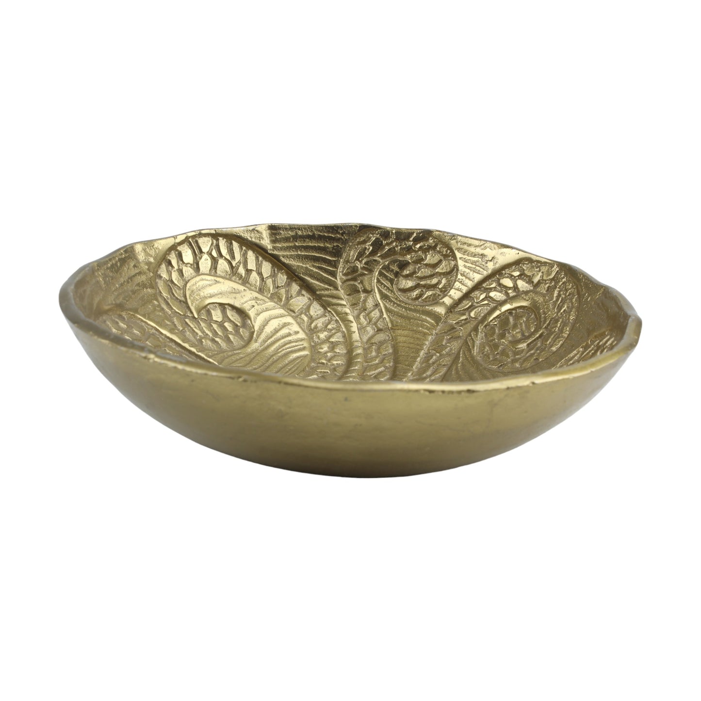 Golden OctoGlam Handcrafted Aluminium Decorative Bowl: Unique Artistry for Home Décor