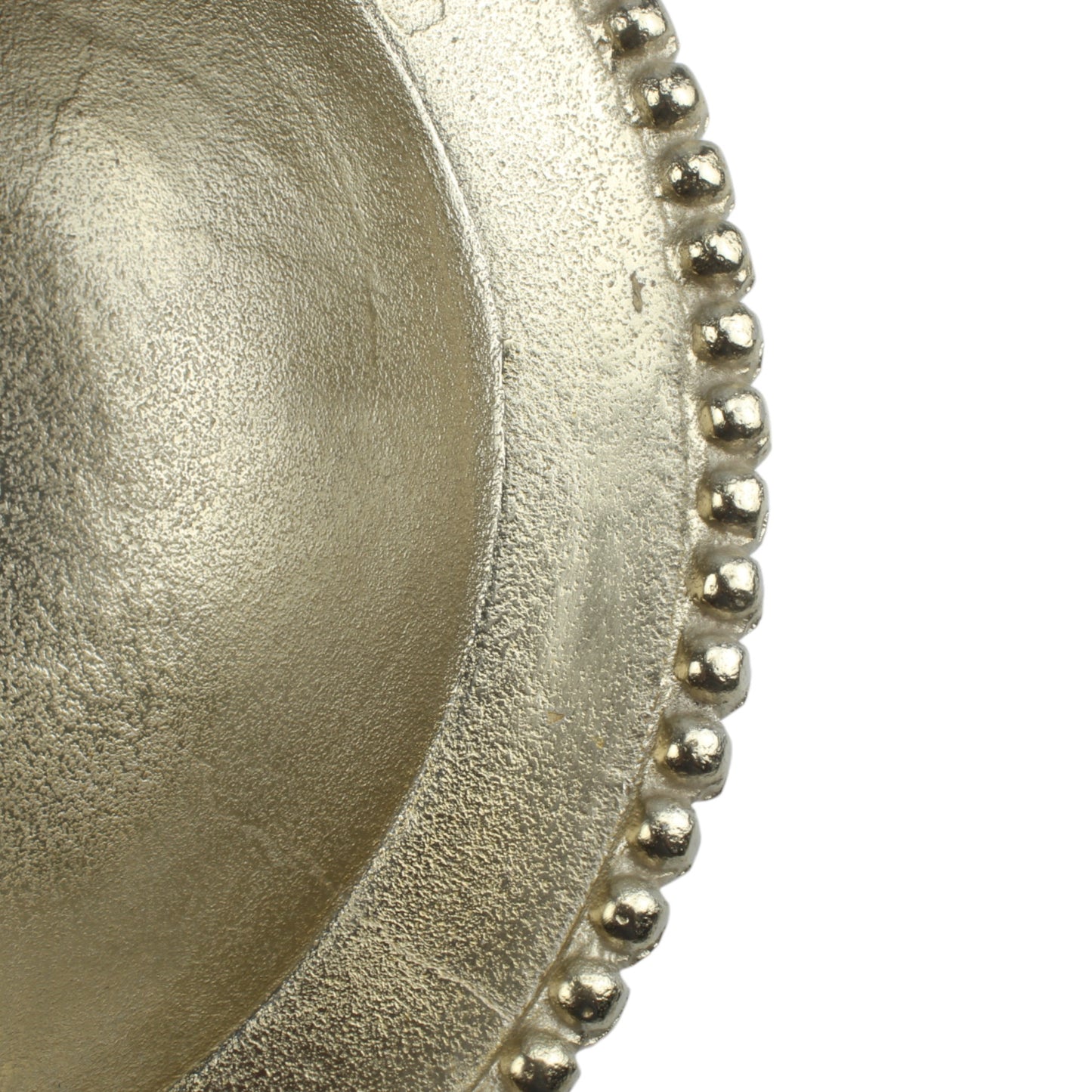 Silver Beaded Handcrafted Aluminium Decorative Bowl: Elegant Artistry for Your Home