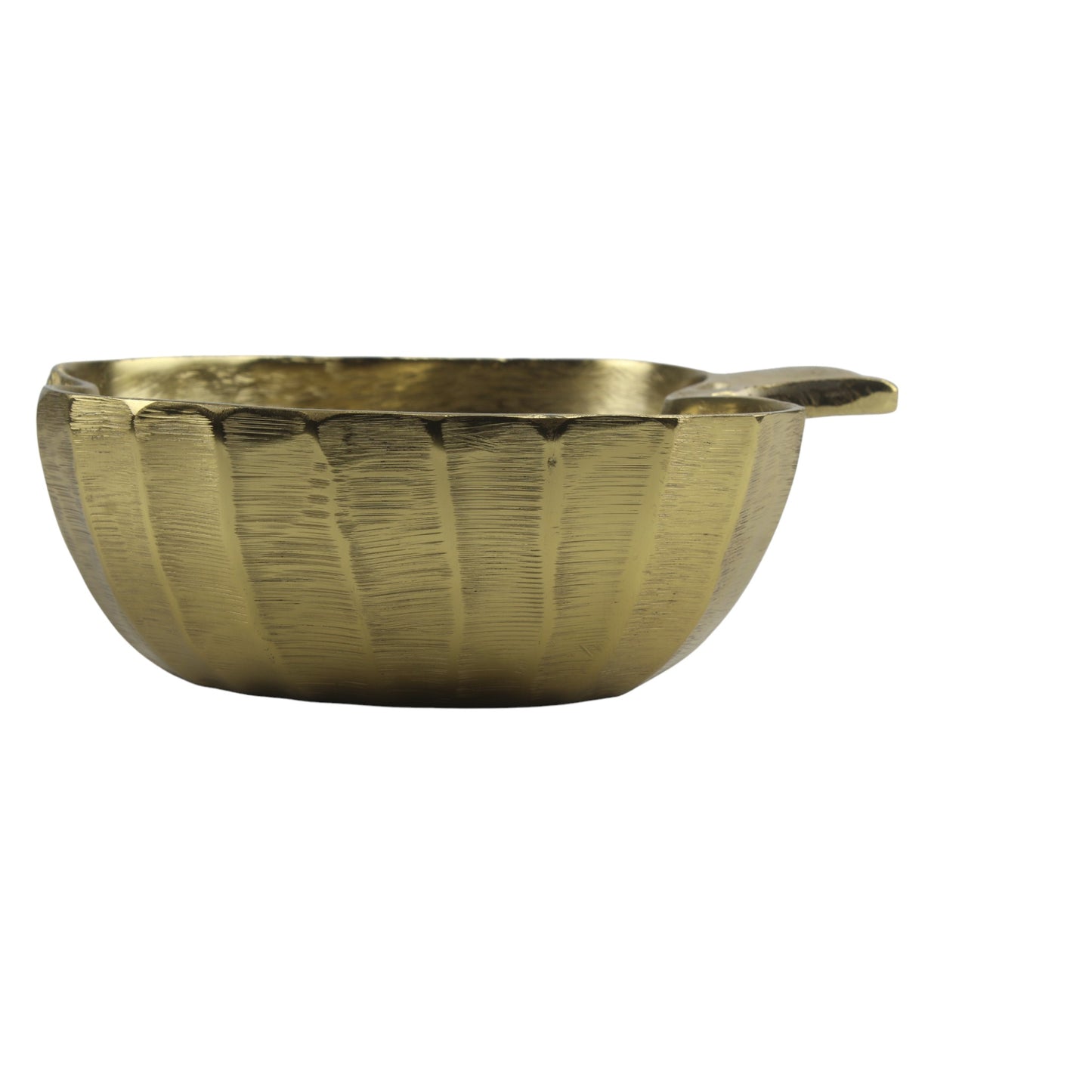 Handcrafted Golden Aluminum Apple Shaped Bowl: Luxe Décor Essential