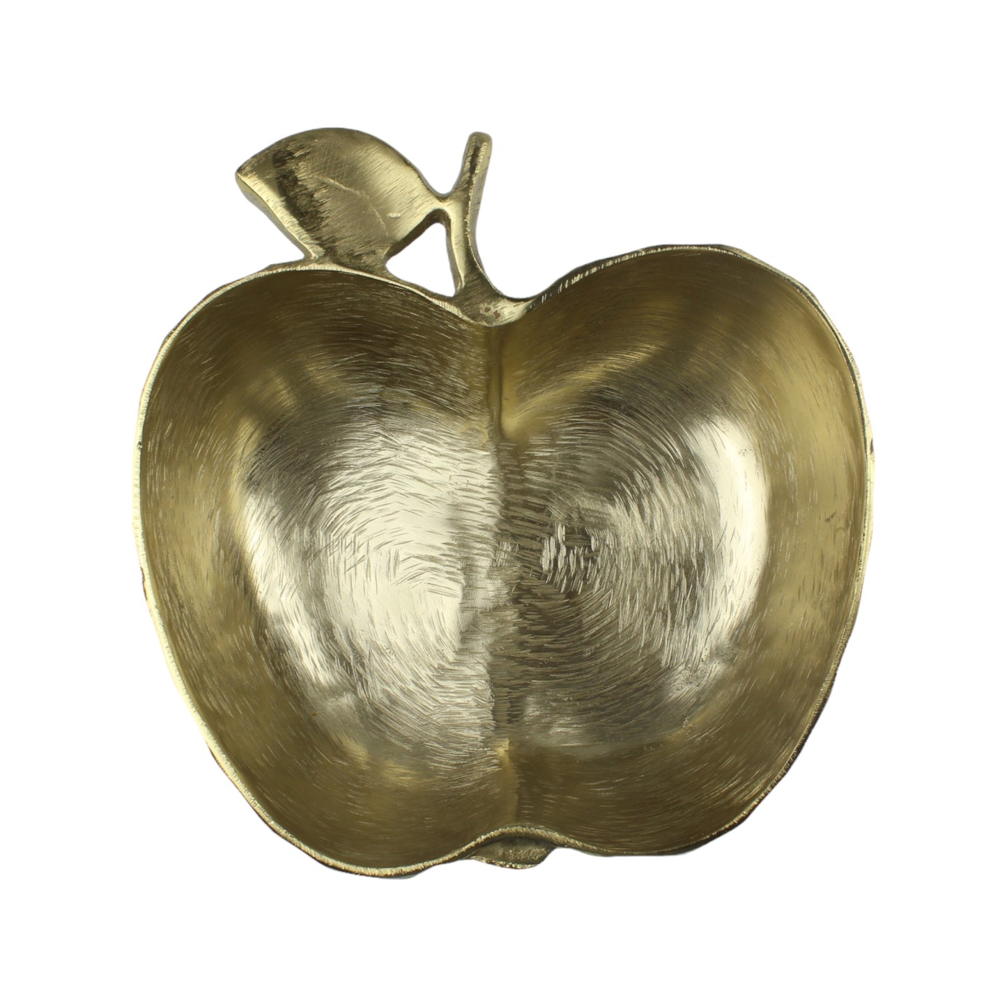 Handcrafted Golden Aluminum Apple Shaped Bowl: Luxe Décor Essential