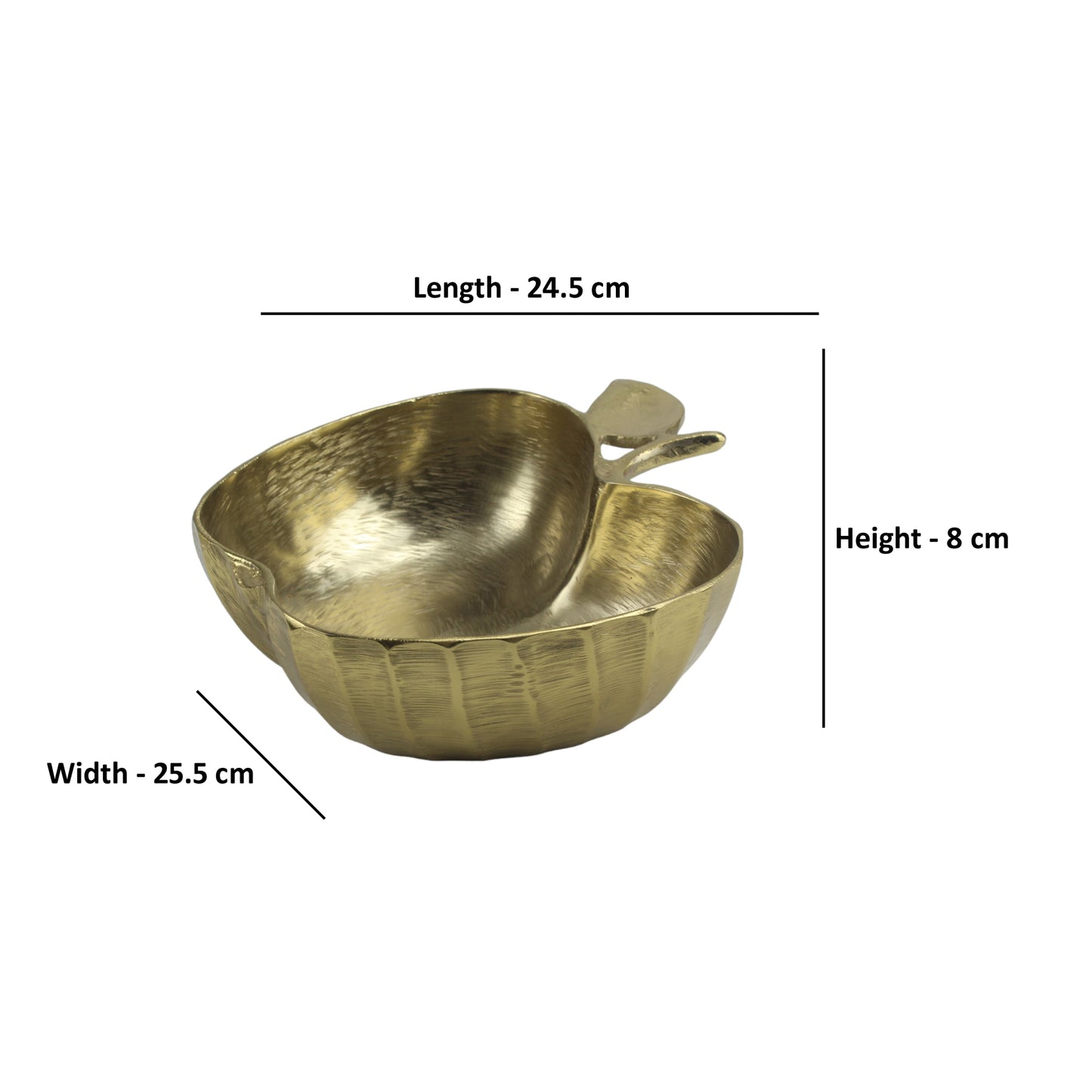 Handcrafted Golden Aluminum Apple Shaped Bowl: Luxe Décor Essential