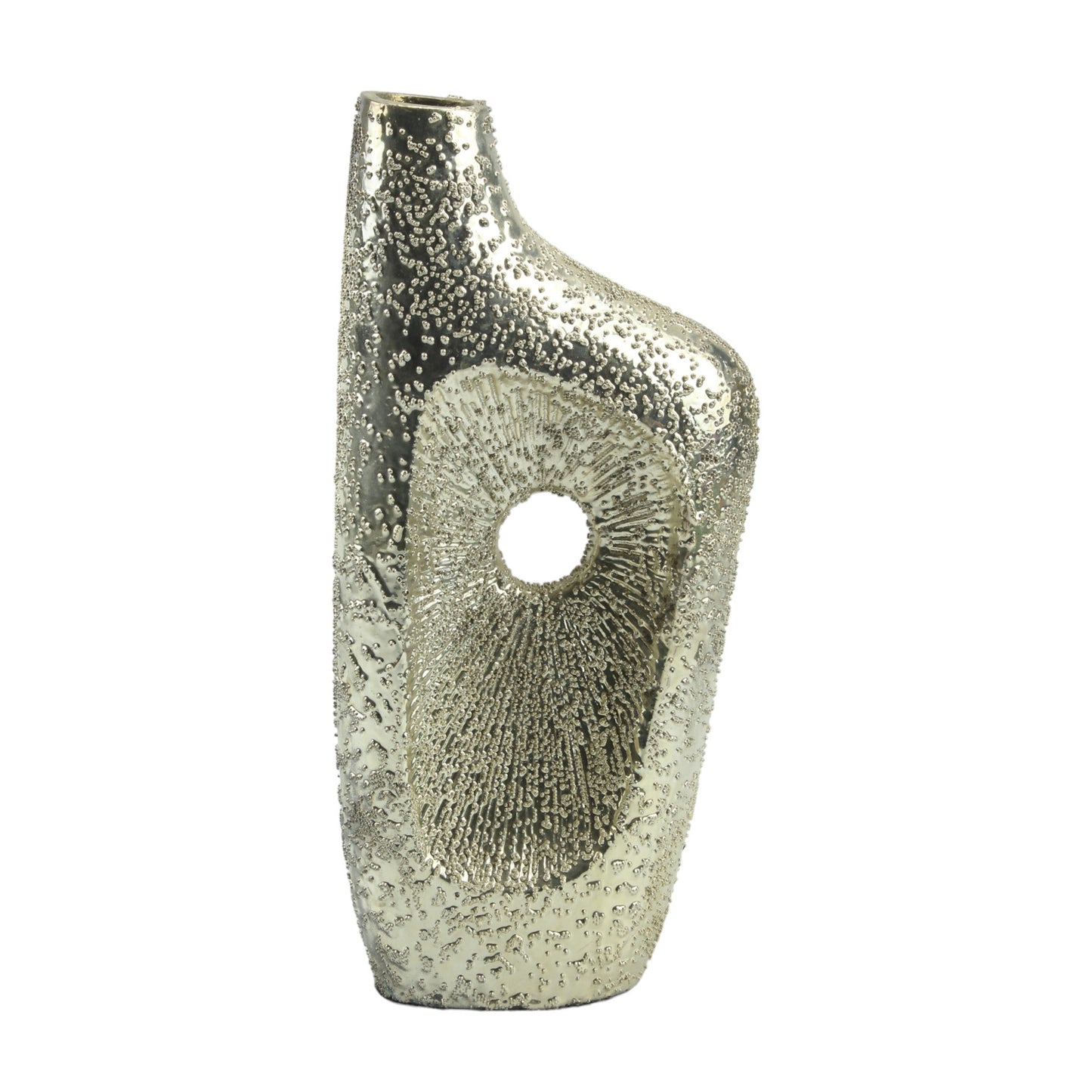 Silver Glitter Aluminium Flower Vase: Sparkling Elegance for Your Floral Arrangements