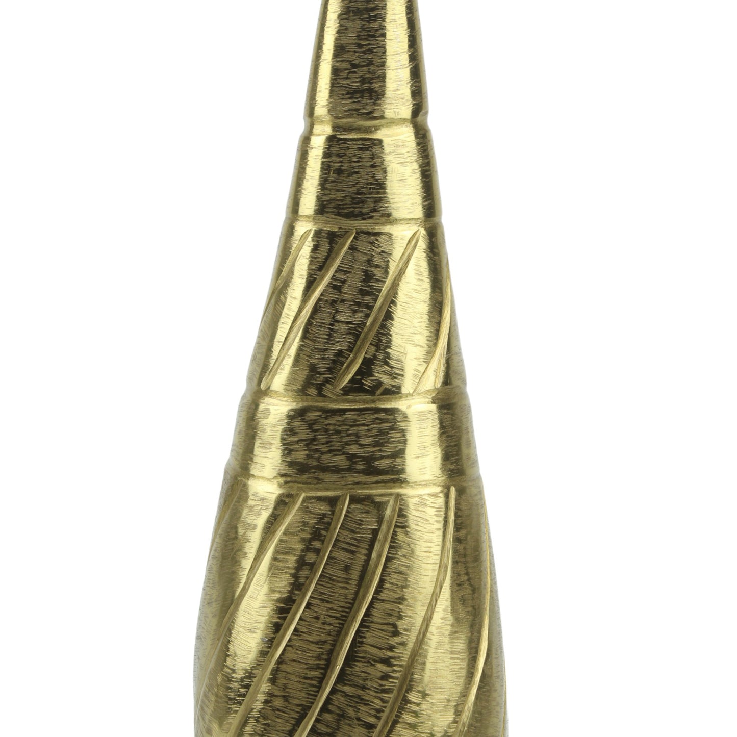 Handcrafted Golden Aluminium Surahi-Top Curved Flower Vase: Exquisite Artistry for Floral Elegance