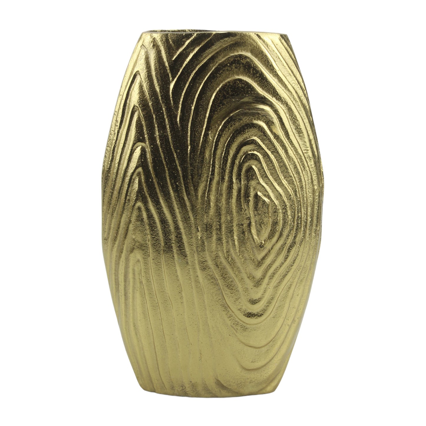 Golden Aluminum Handcrafted Flower Vase: Elegant Home Décor Accent
