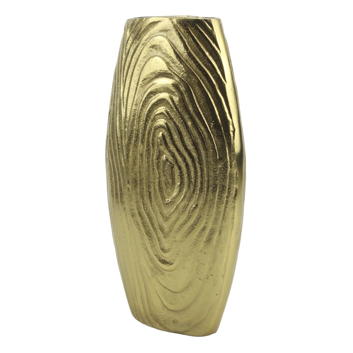 Golden Aluminum Handcrafted Flower Vase: Elegant Home Décor Accent