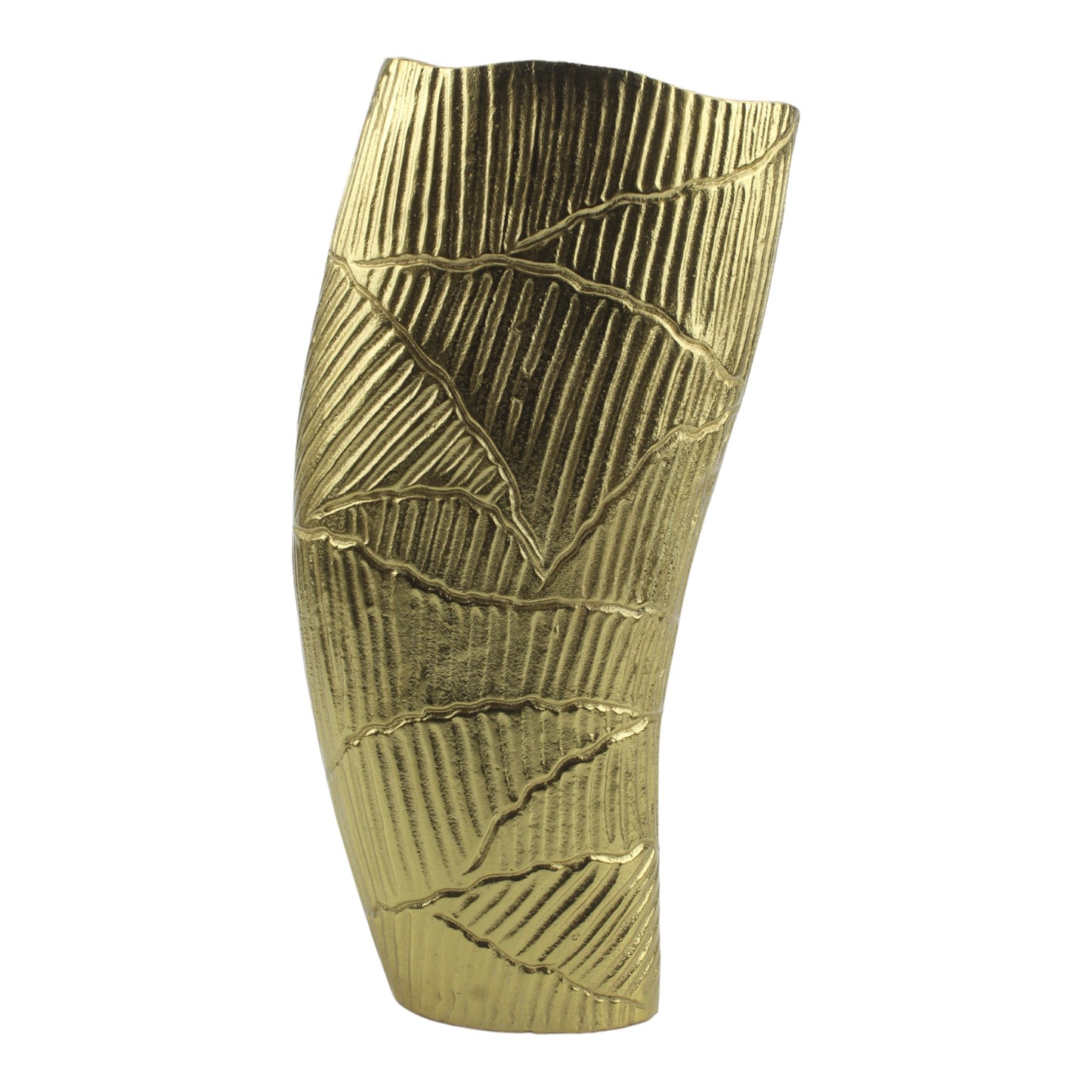 Modern Golden Aluminum Handcrafted Flower Vase: Contemporary Elegance for Your Home Decor