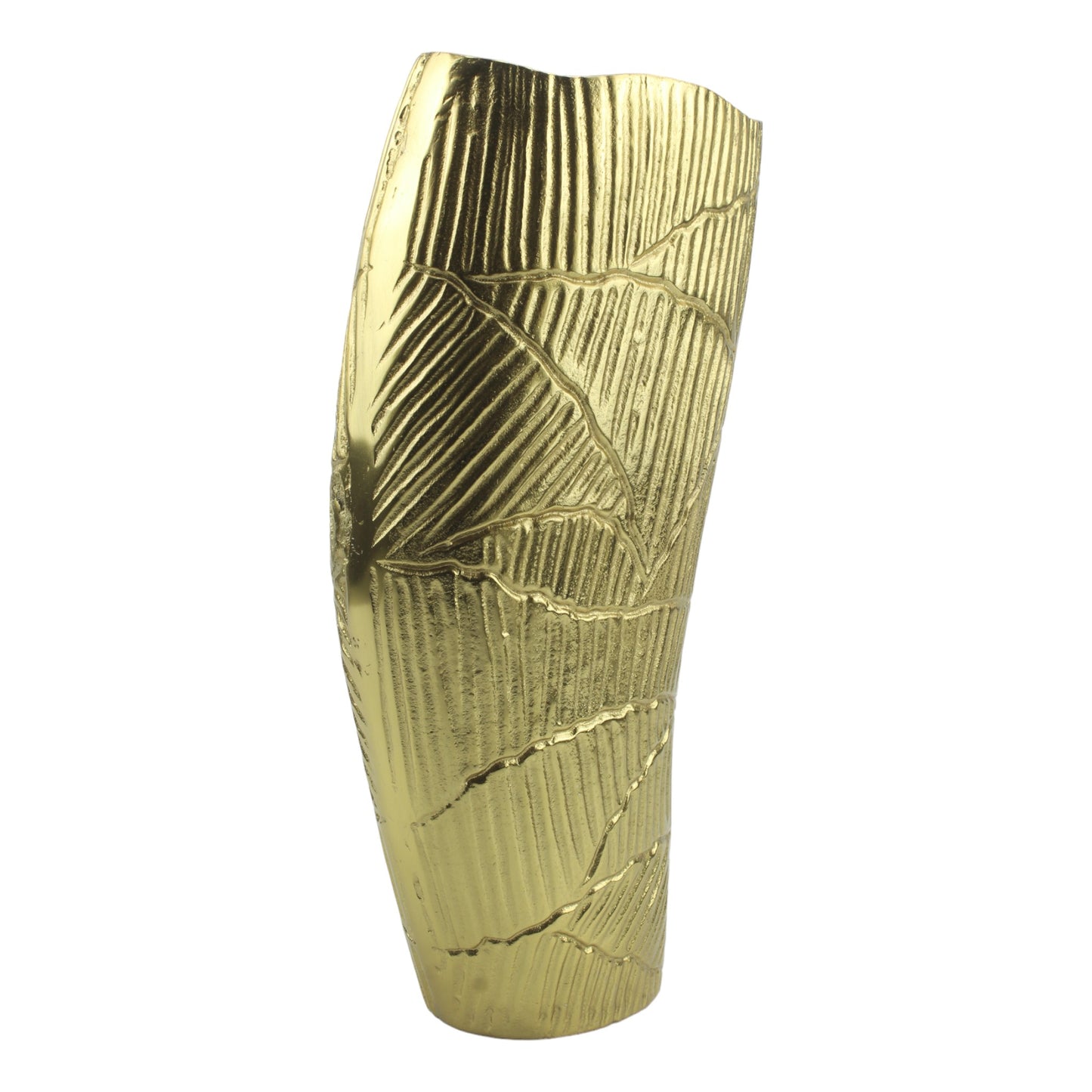Modern Golden Aluminum Handcrafted Flower Vase: Contemporary Elegance for Your Home Decor