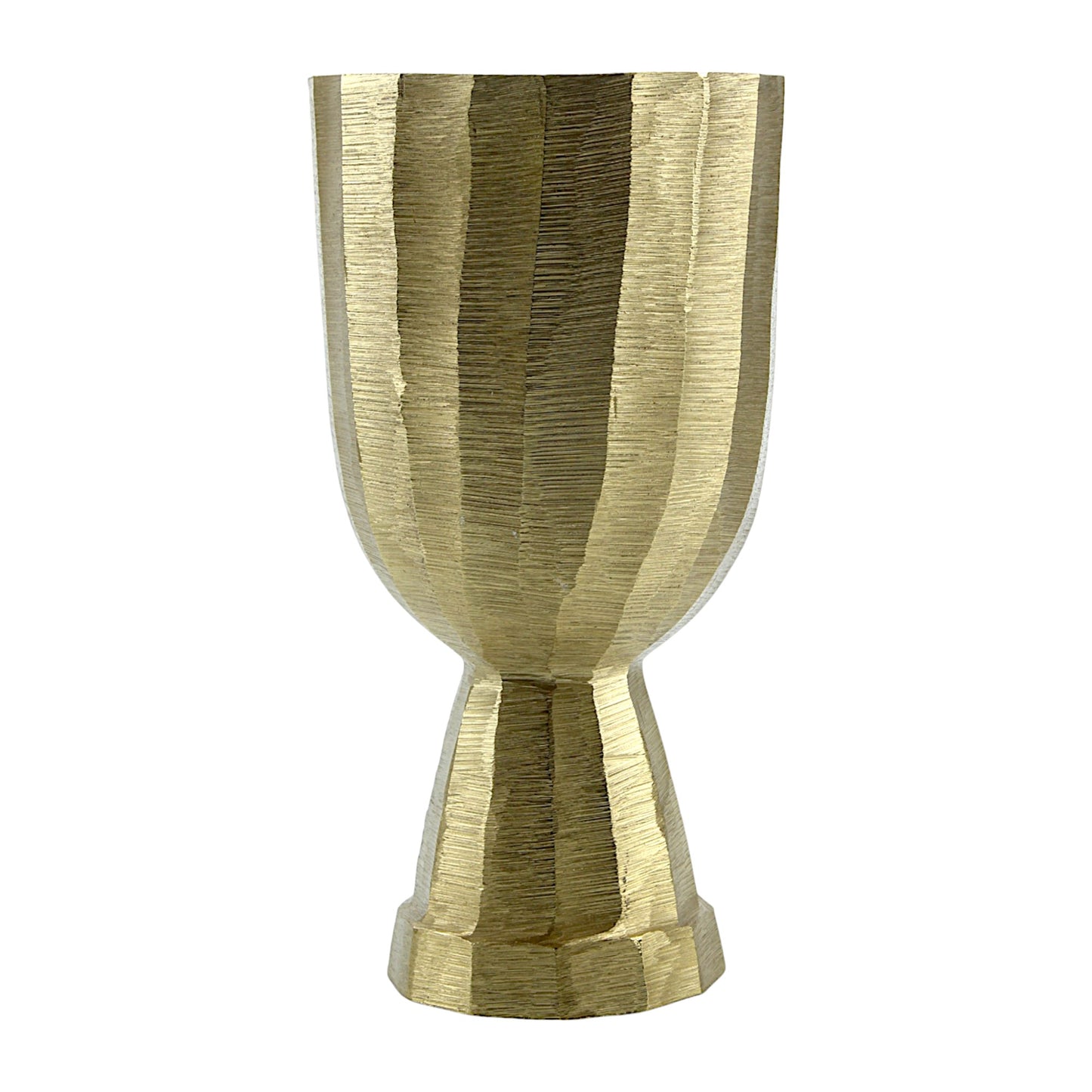 Golden Aluminum Handcrafted Flower Vase: Elegant Home Decor Accent