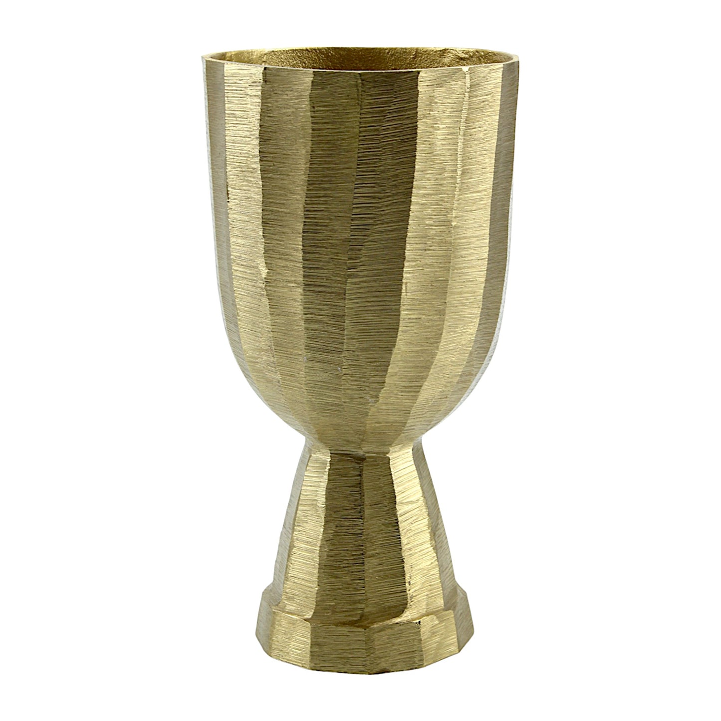 Golden Aluminum Handcrafted Flower Vase: Elegant Home Decor Accent