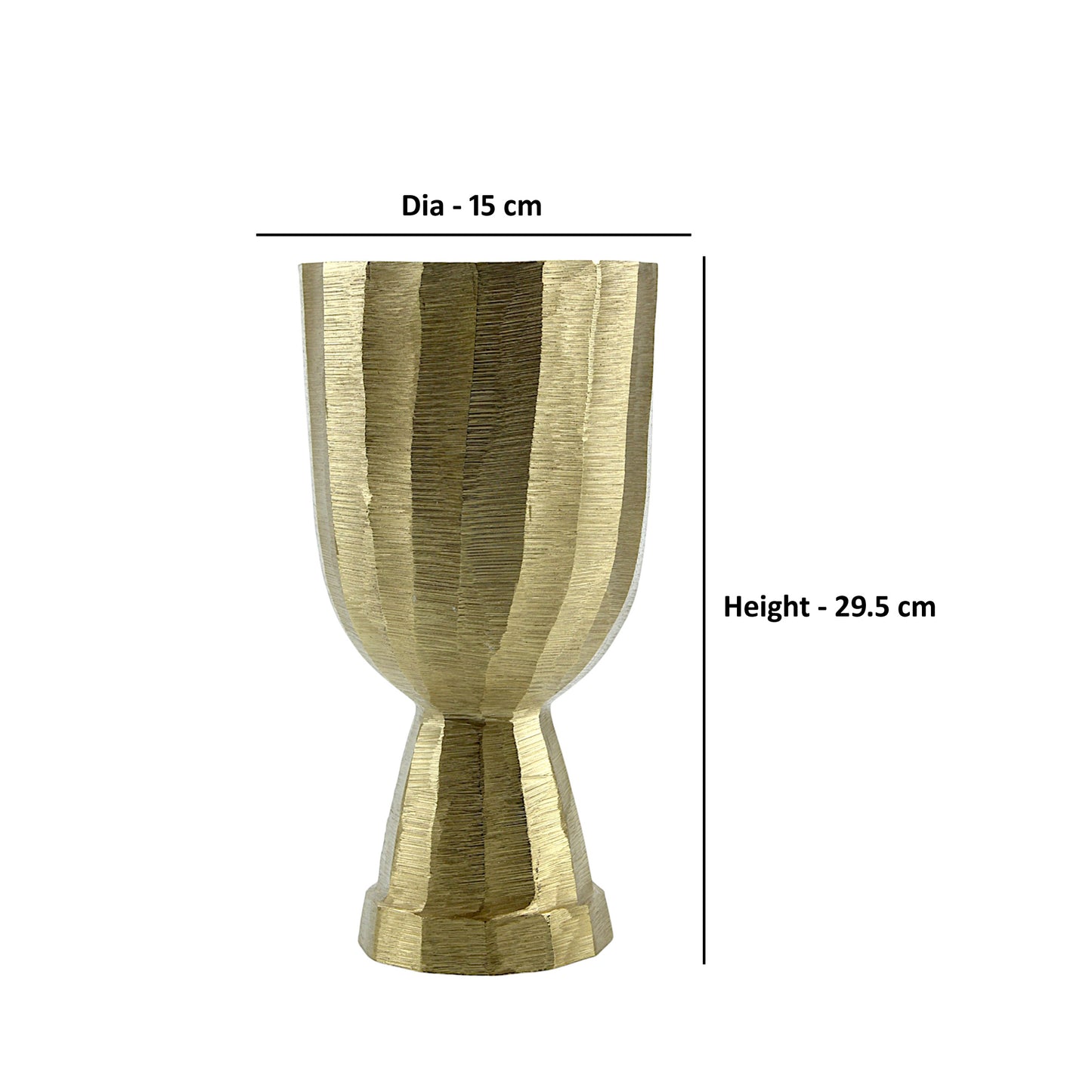 Golden Aluminum Handcrafted Flower Vase: Elegant Home Decor Accent
