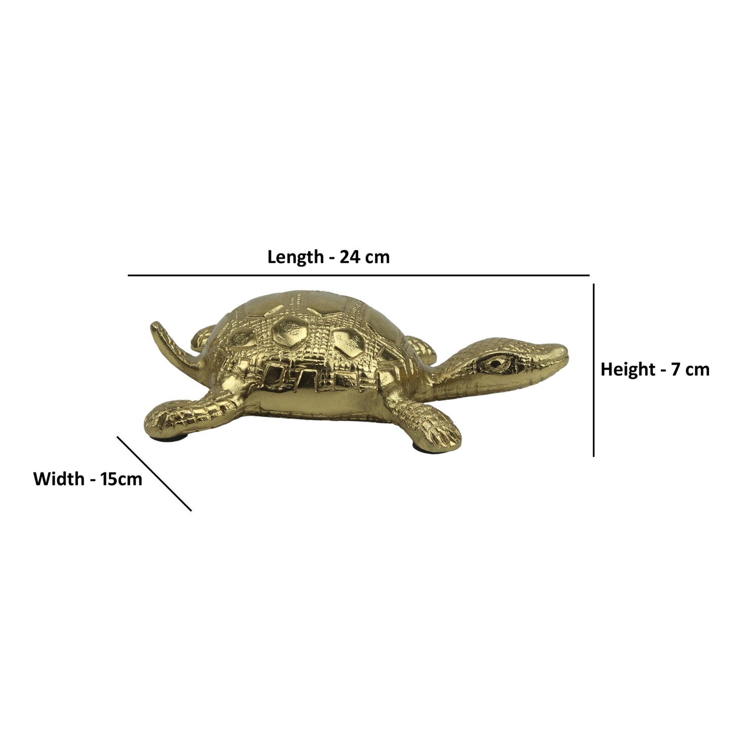 Handcrafted Golden Aluminum Turtle Sculpture Ornament: Symbol of Wisdom and Endurance for Home Decor