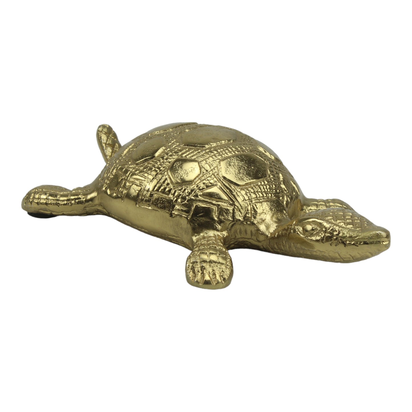 Handcrafted Golden Aluminum Turtle Sculpture Ornament: Symbol of Wisdom and Endurance for Home Decor