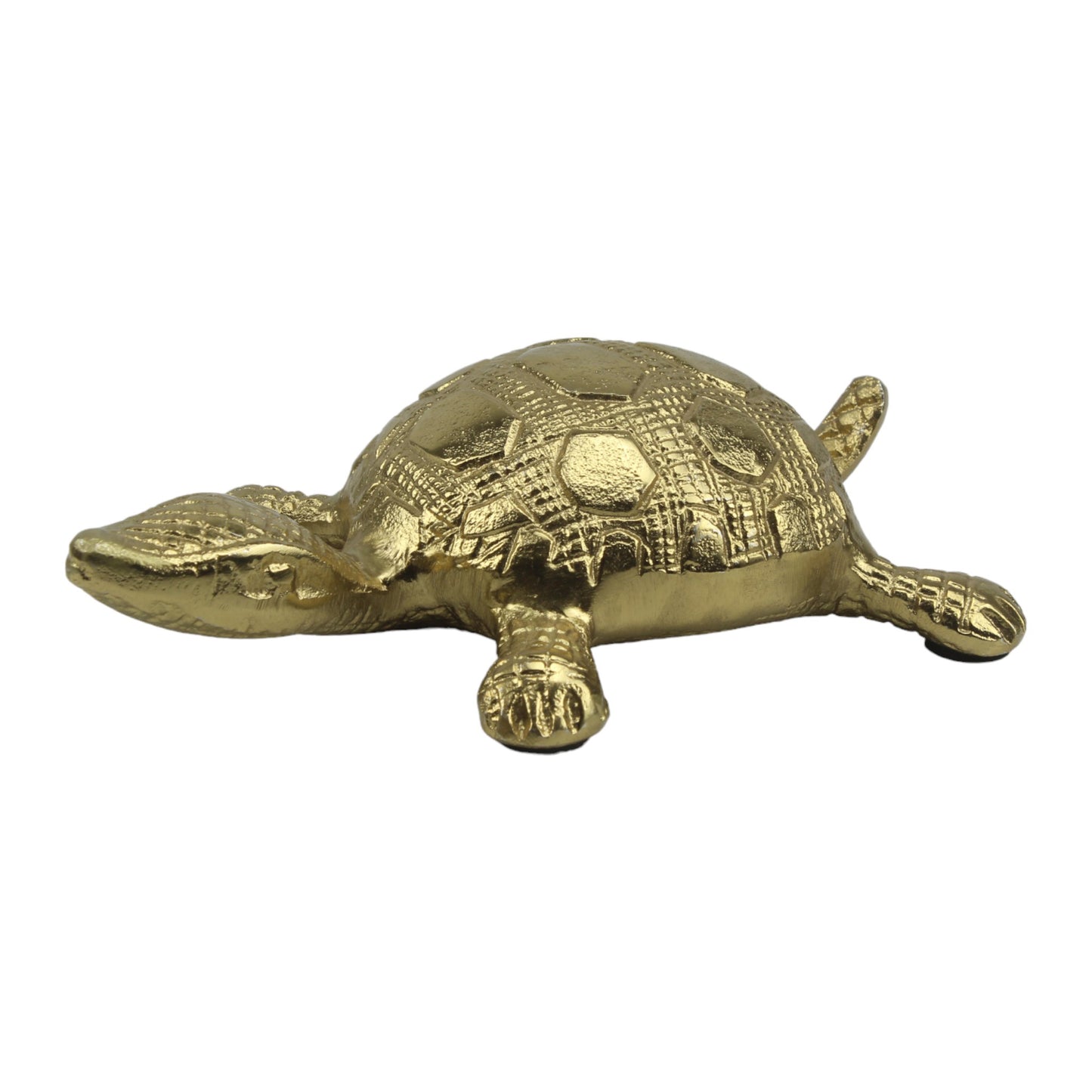 Handcrafted Golden Aluminum Turtle Sculpture Ornament: Symbol of Wisdom and Endurance for Home Decor
