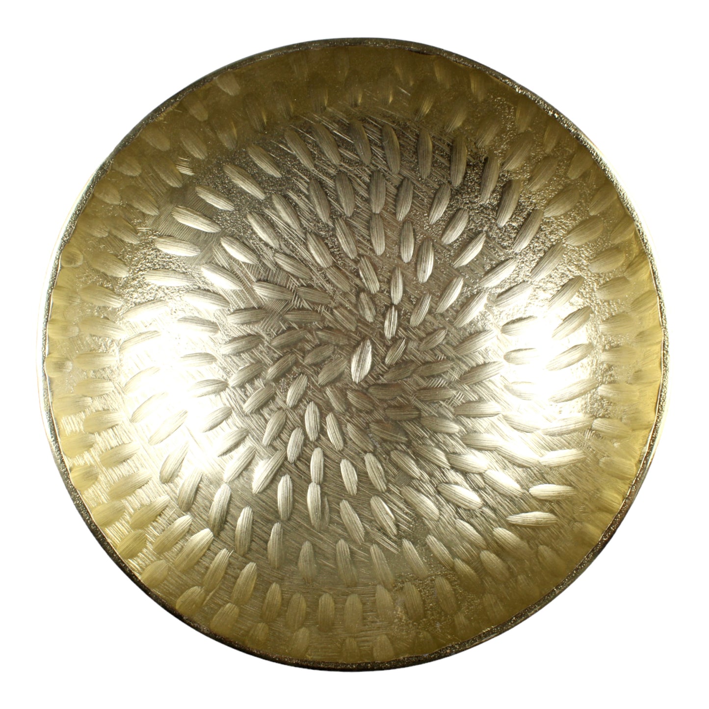 Elegant Etched Golden Serving Decor Bowl: Luxurious Tableware Statement