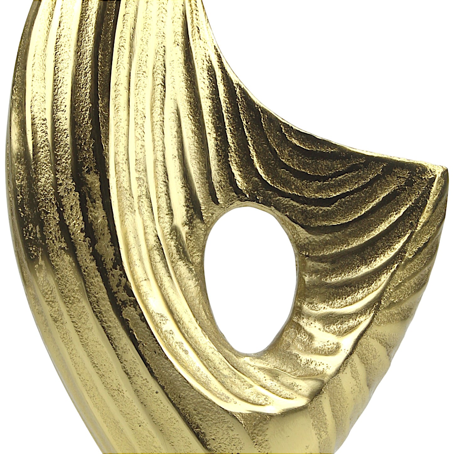 Golden Aluminum Ornament Sculpture: Handcrafted Elegance on Marble Base