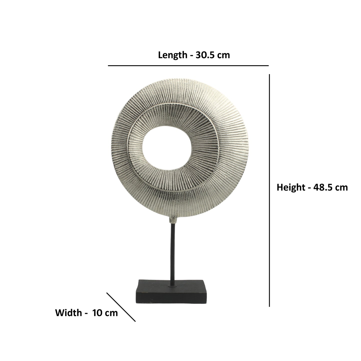 Handcrafted Silver Aluminum Sculpture Ornament on Marble Base: Timeless Elegance for Your Home