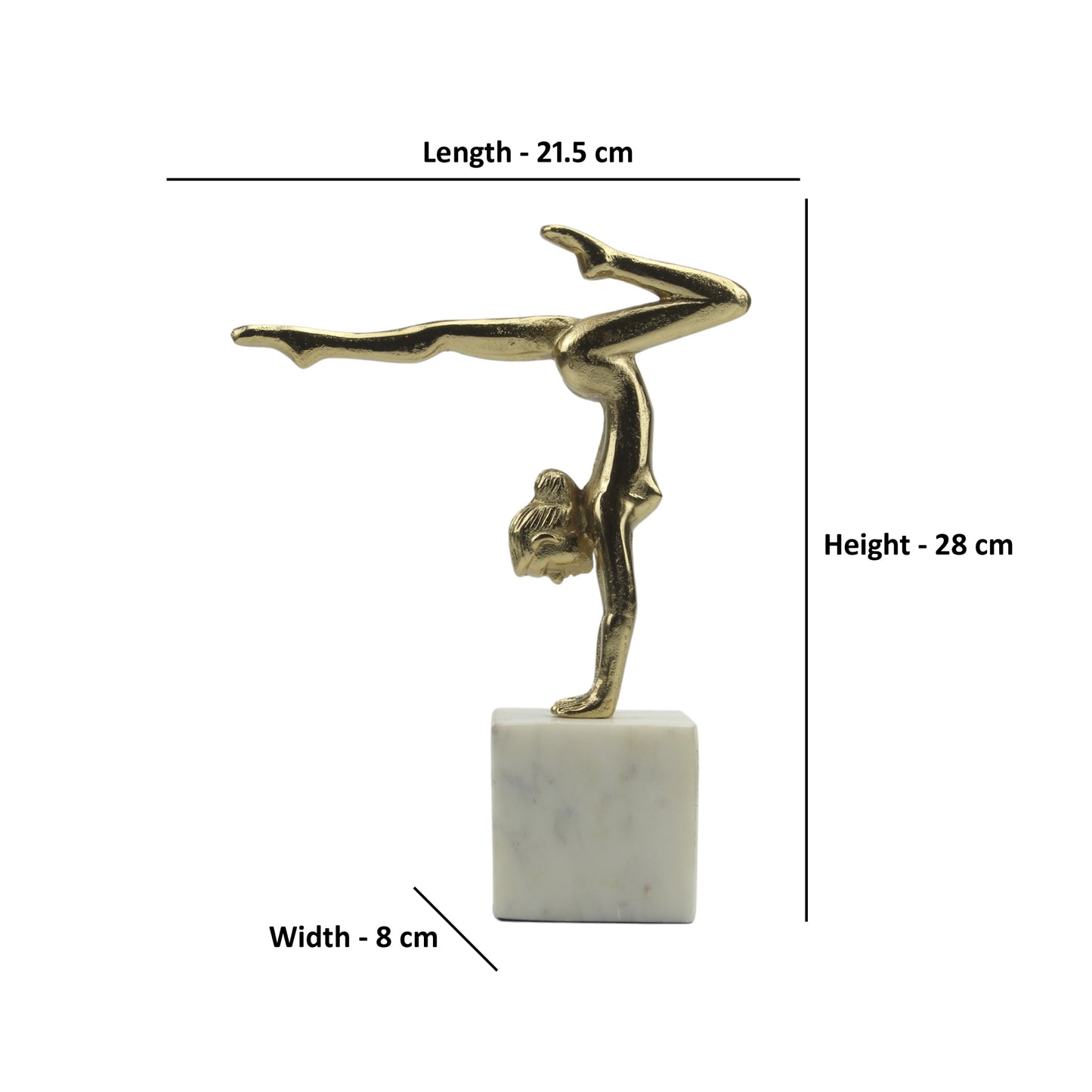 Handcrafted Golden Aluminum Yoga Lady Sculpture Ornament: Serenity Embodied for Home Decor