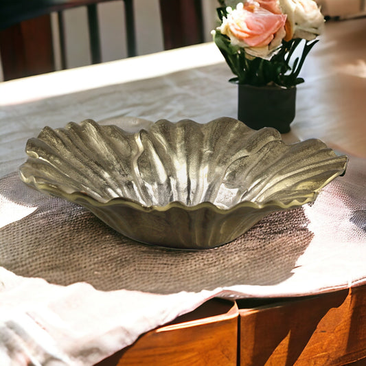 Golden Flower Decorative Bowl - Elegant Home Accent