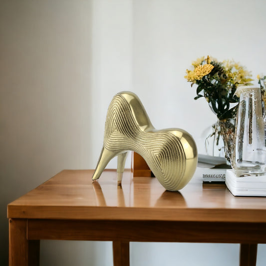 Golden Aluminium Handcrafted Decor Object: Unique Home Accent