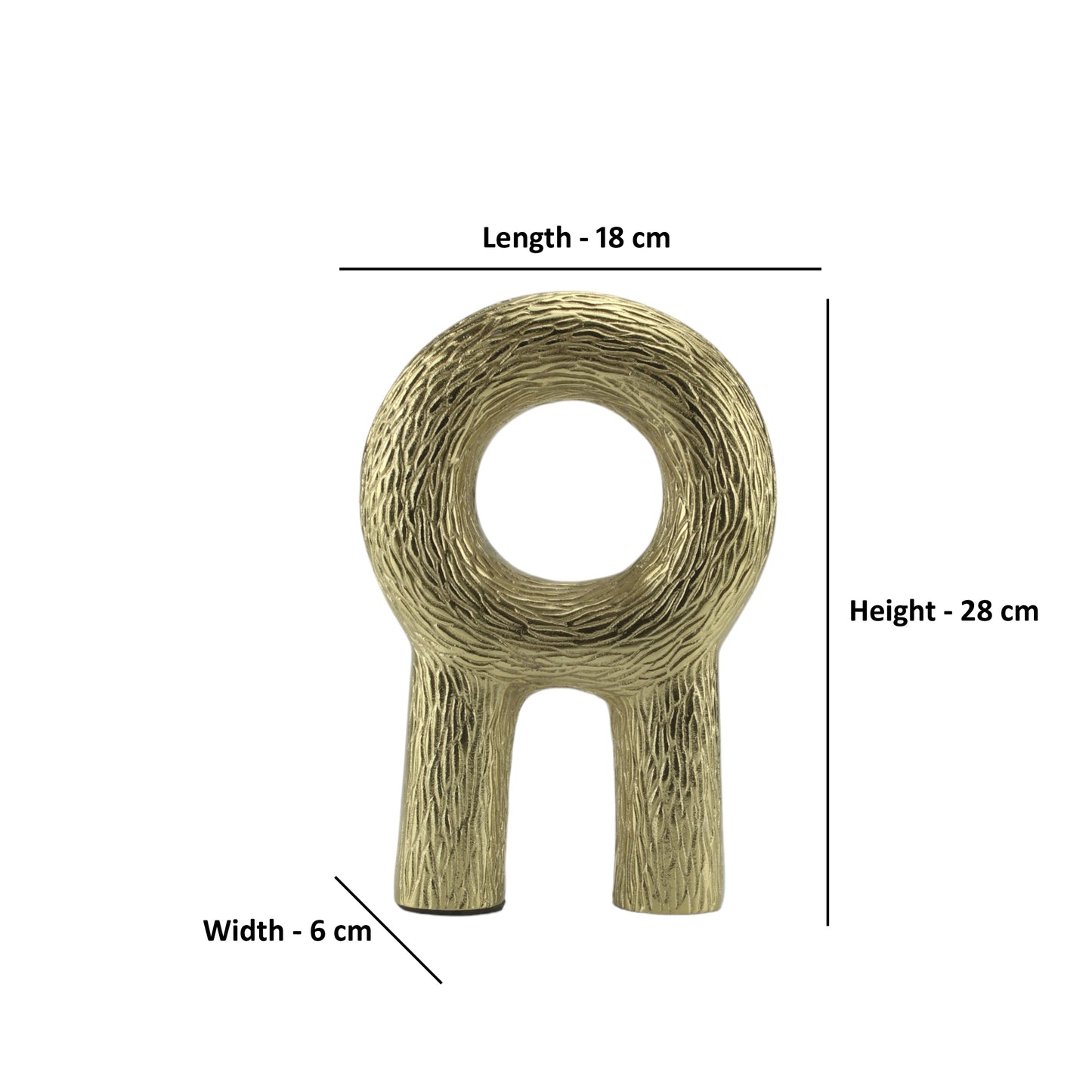 Handcrafted Golden Aluminium Sculpture: Elegant Decor Ornament