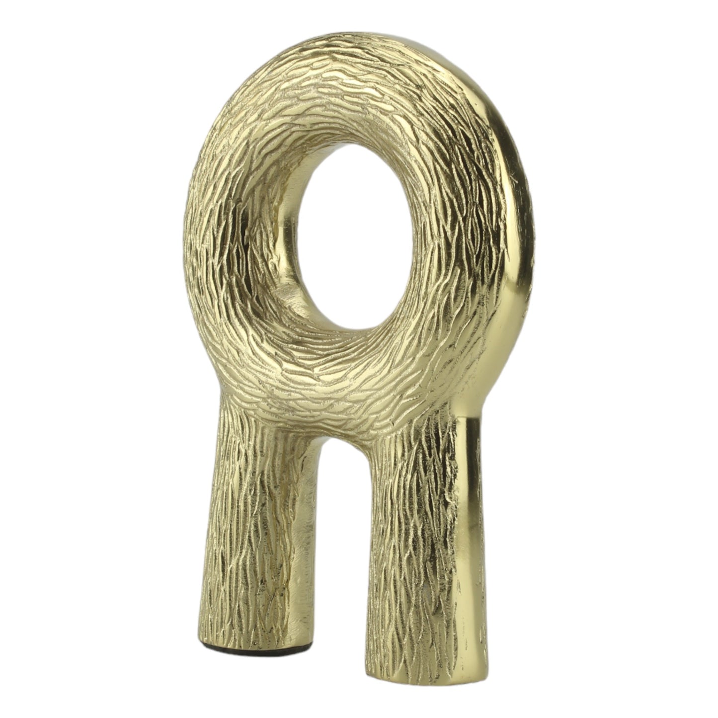 Handcrafted Golden Aluminium Sculpture: Elegant Decor Ornament