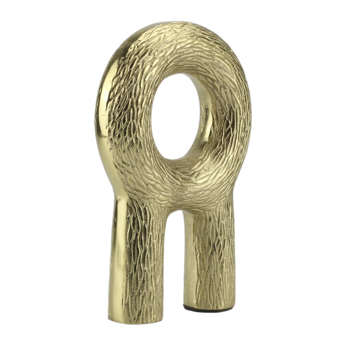 Handcrafted Golden Aluminium Sculpture: Elegant Decor Ornament