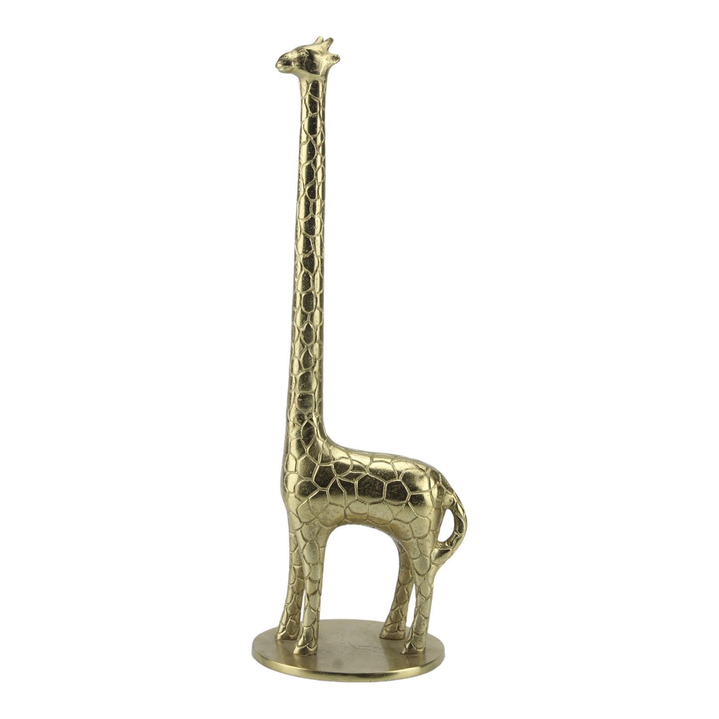 Golden Aluminum Handcrafted Giraffe Sculpture: Exquisite Home Decor Accent